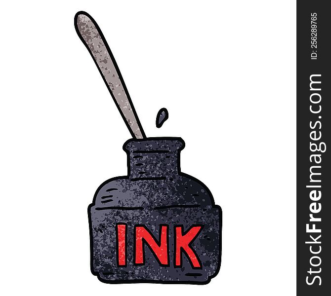 Cartoon Doodle Ink Bottle