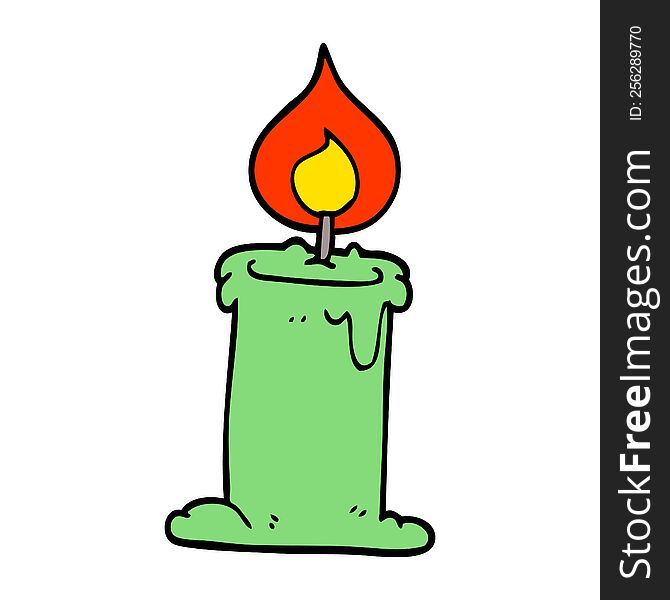 Cartoon Doodle Lit Candle