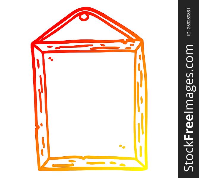 Warm Gradient Line Drawing Cartoon Picture Frame