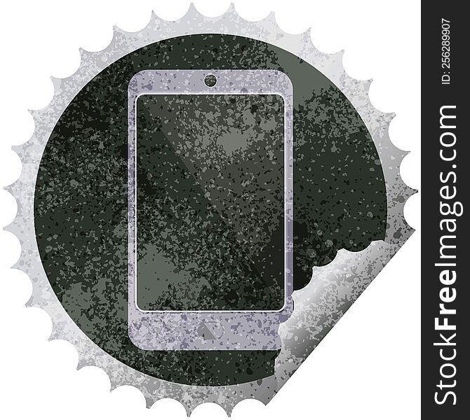 cell phone round sticker stamp