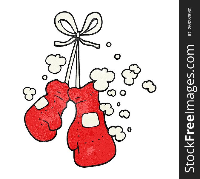 freehand textured cartoon boxing gloves