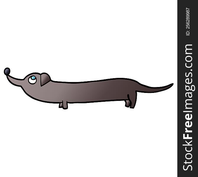 vector gradient illustration cartoon dachshund