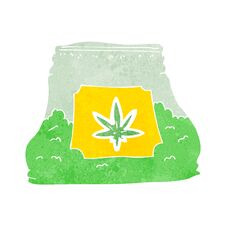 Free Cartoon Bag Of Weed Royalty Free Stock Image - 256291256