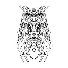 Owl Tattoo Stock Image