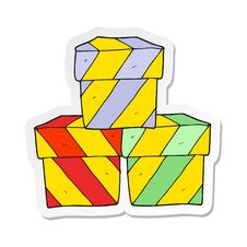 Sticker Of A Cartoon Gift Boxes Stock Image