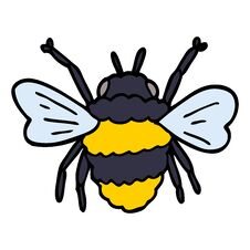 Cartoon Doodle Bumble Bee Stock Image