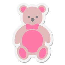 Valentine Gift Teddy Bear Sticker Stock Image