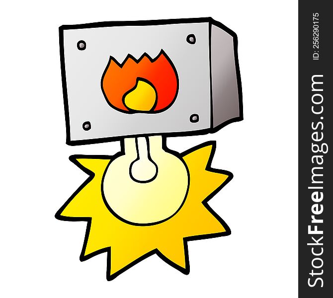 cartoon flashing fire warning light. cartoon flashing fire warning light