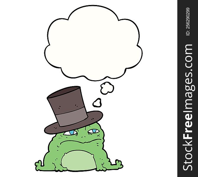 cartoon rich toad with thought bubble. cartoon rich toad with thought bubble
