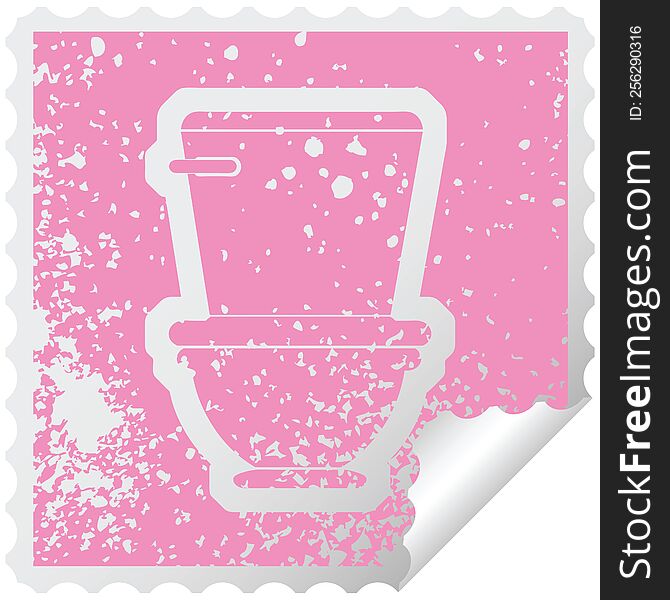 distressed sticker icon illustration of a toilet. distressed sticker icon illustration of a toilet