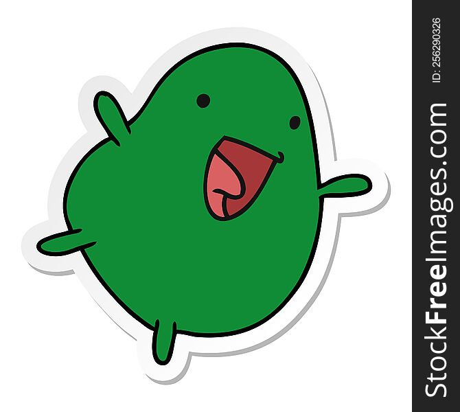 Sticker Cartoon Kawaii Cute Happy Bean