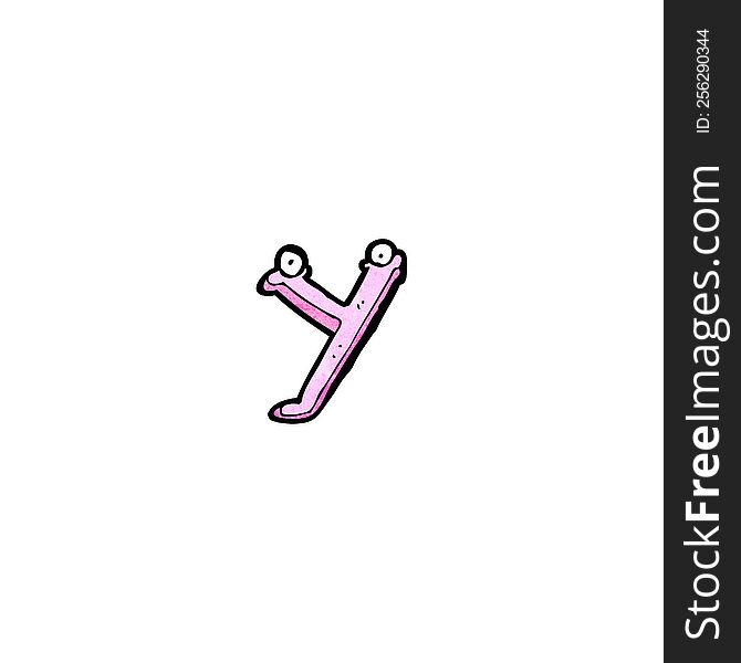 Cartoon Letter Y With Eyes