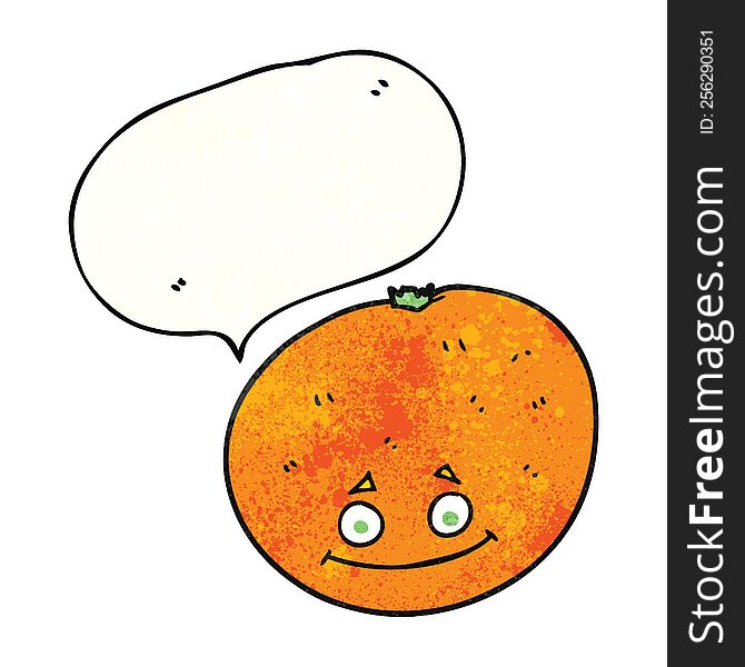 Speech Bubble Textured Cartoon Orange