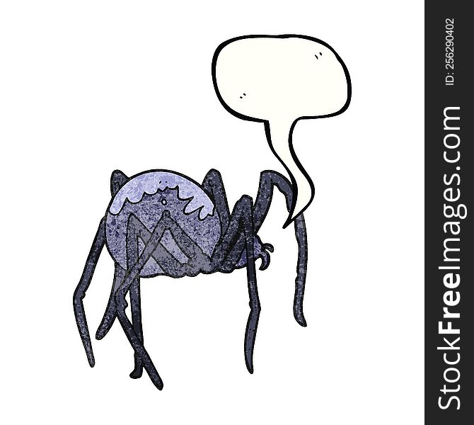 speech bubble textured cartoon creepy spider