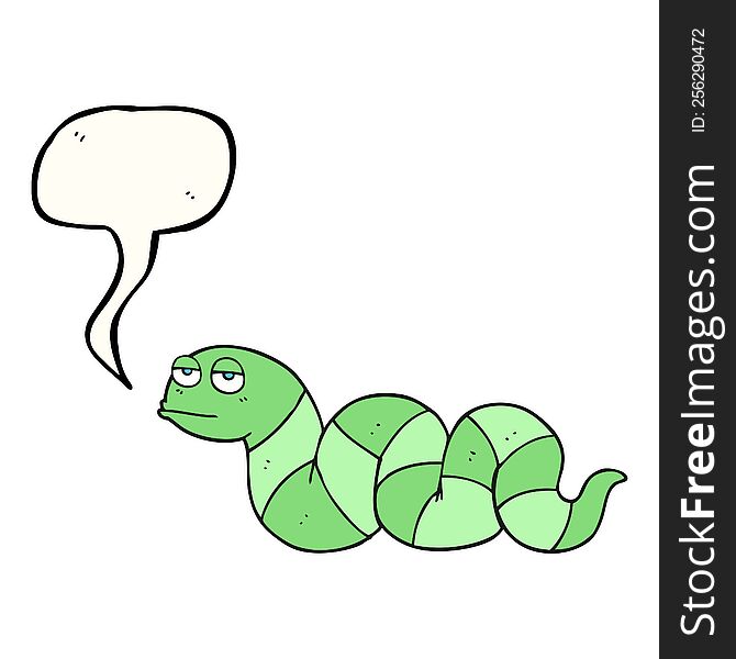 Speech Bubble Cartoon Bored Snake