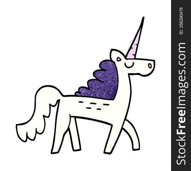 cartoon doodle mystical unicorn