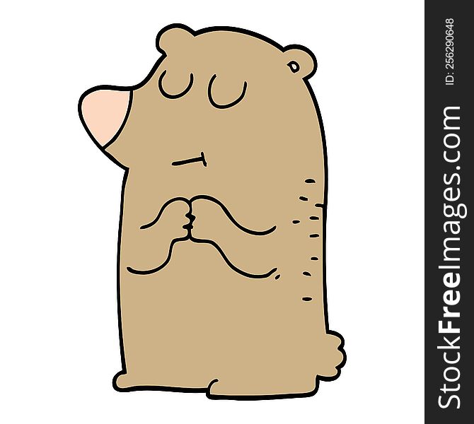 cartoon doodle shy bear