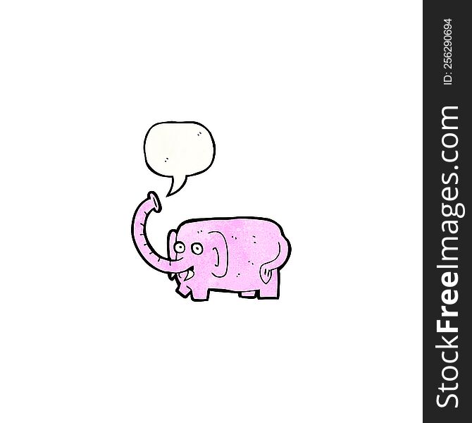 Cartoon Pink Elephant Trumpeting