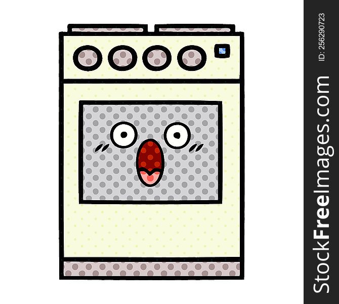 comic book style cartoon of a kitchen oven