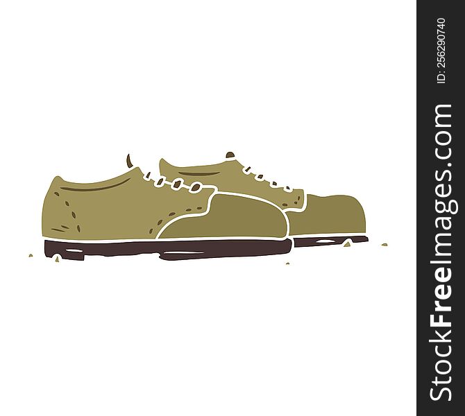 flat color style cartoon old shoes
