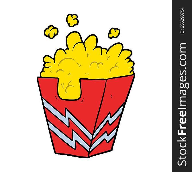 cartoon box of popcorn. cartoon box of popcorn
