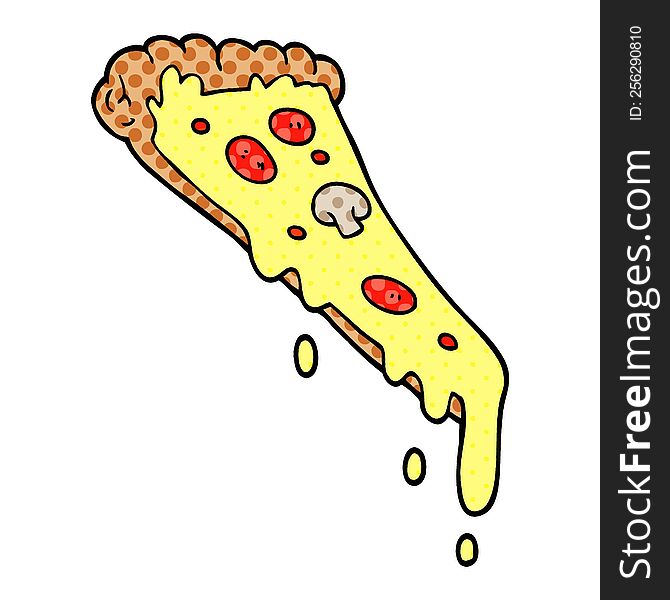 Cartoon Doodle Slice Of Pizza