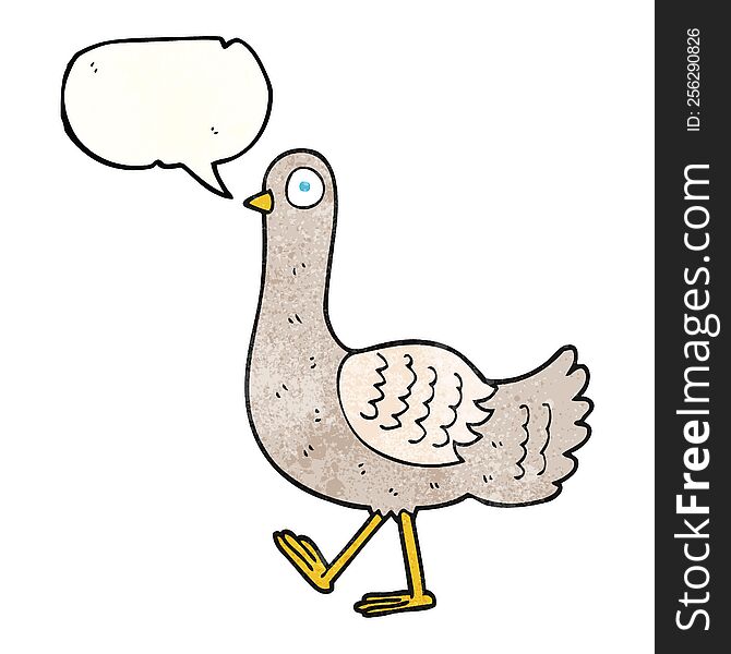 speech bubble textured cartoon pigeon