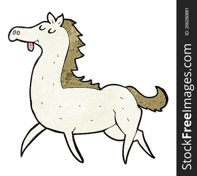 freehand textured cartoon horse