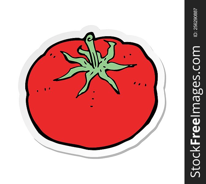 Sticker Of A Cartoon Tomato