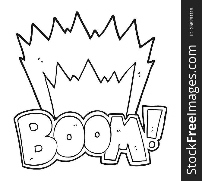 Black And White Cartoon Boom Symbol