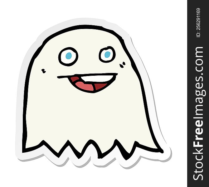 Sticker Of A Cartoon Ghost