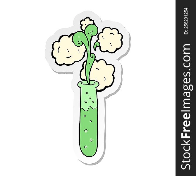 Sticker Of A Cartoon Science Test Tube
