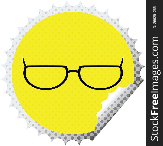 spectacles graphic vector illustration round sticker stamp. spectacles graphic vector illustration round sticker stamp