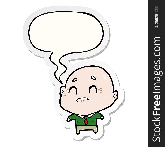 Cartoon Old Man And Speech Bubble Sticker