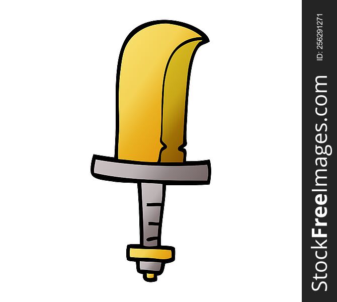 cartoon doodle golden sword