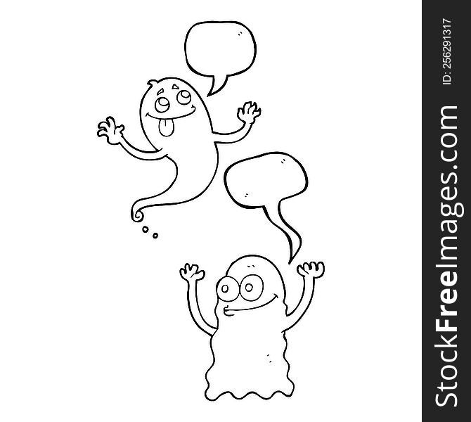 Speech Bubble Cartoon Ghosts