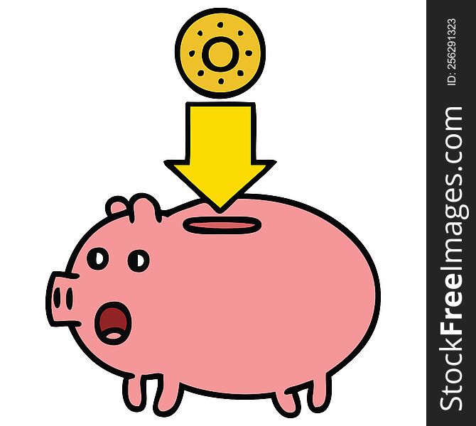 cute cartoon of a piggy bank. cute cartoon of a piggy bank