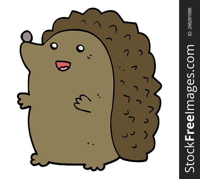 cartoon happy hedgehog