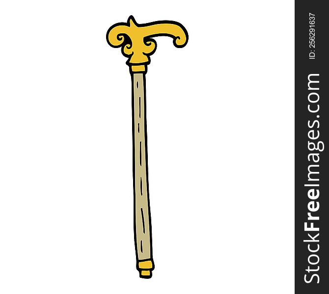 cartoon doodle fancy walking stick