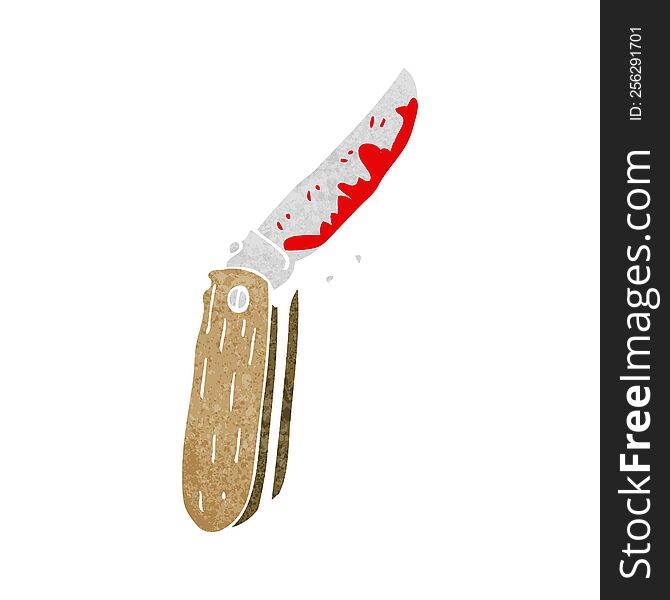 cartoon bloody folding knife