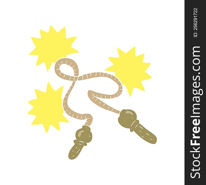 flat color illustration of skipping rope. flat color illustration of skipping rope
