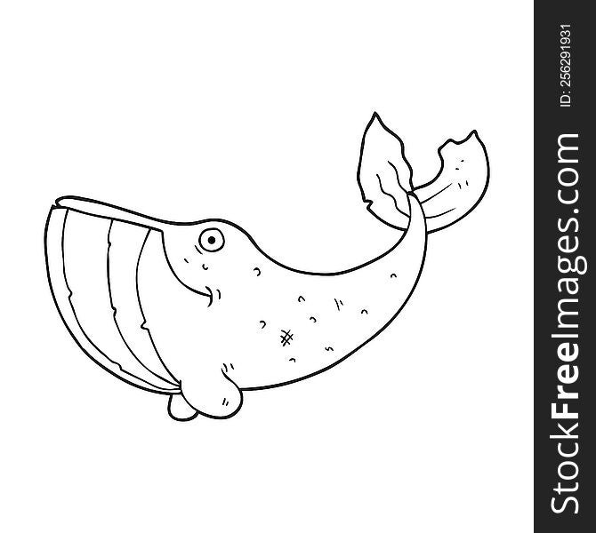 Black And White Cartoon Whale