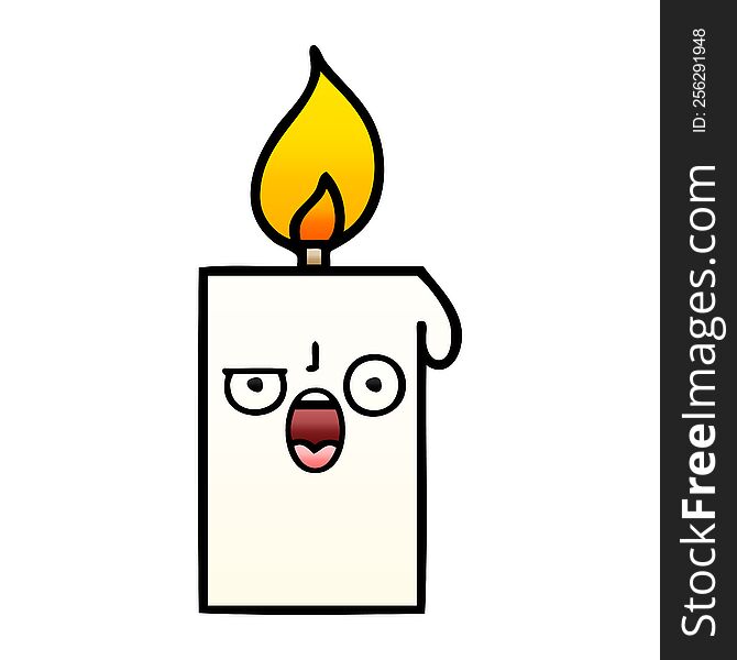 gradient shaded cartoon of a lit candle