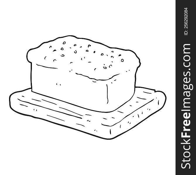 Black And White Cartoon Loaf Of Bread