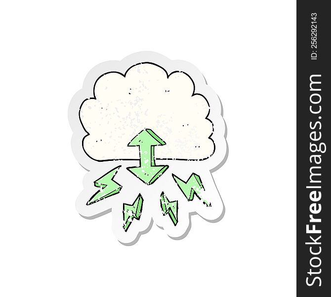 retro distressed sticker of a cartoon digital cloud