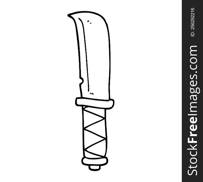 Line Drawing Cartoon Of A Knife