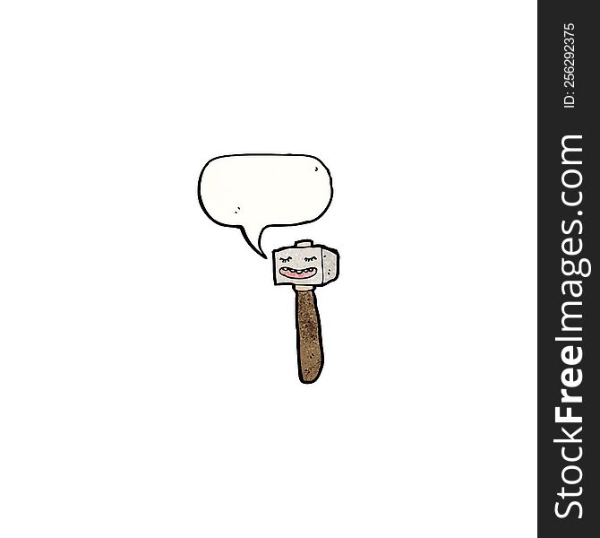 Cartoon Hammer With Speech Bubble