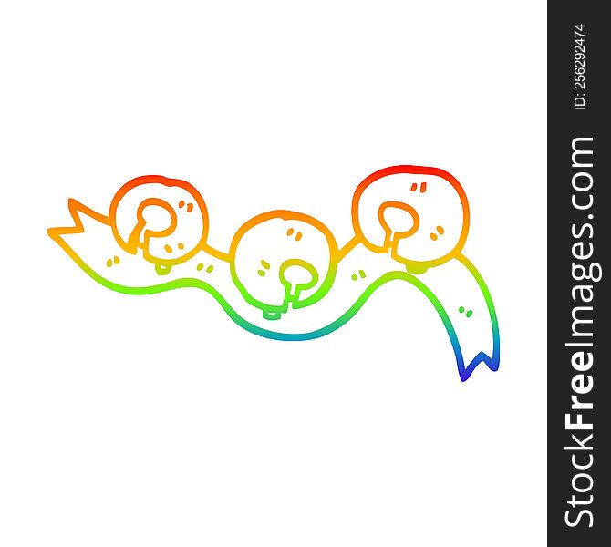 Rainbow Gradient Line Drawing Cartoon Jingle Bells