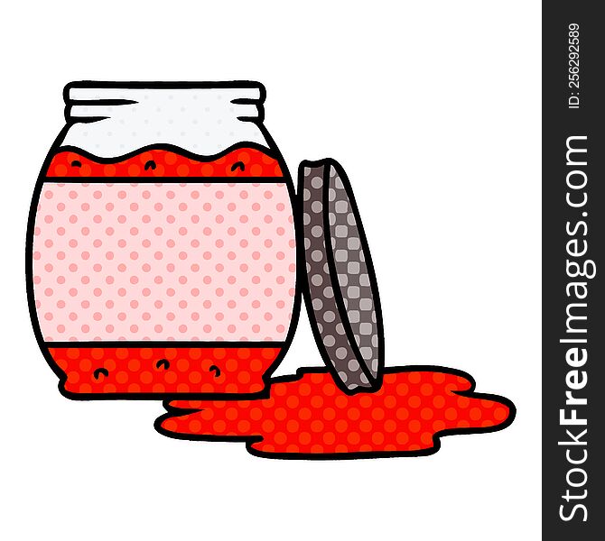 cartoon doodle of a strawberry jam