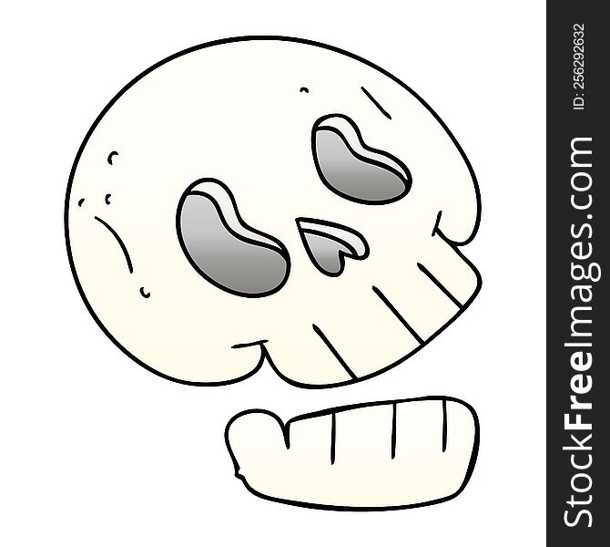 Quirky Gradient Shaded Cartoon Skull